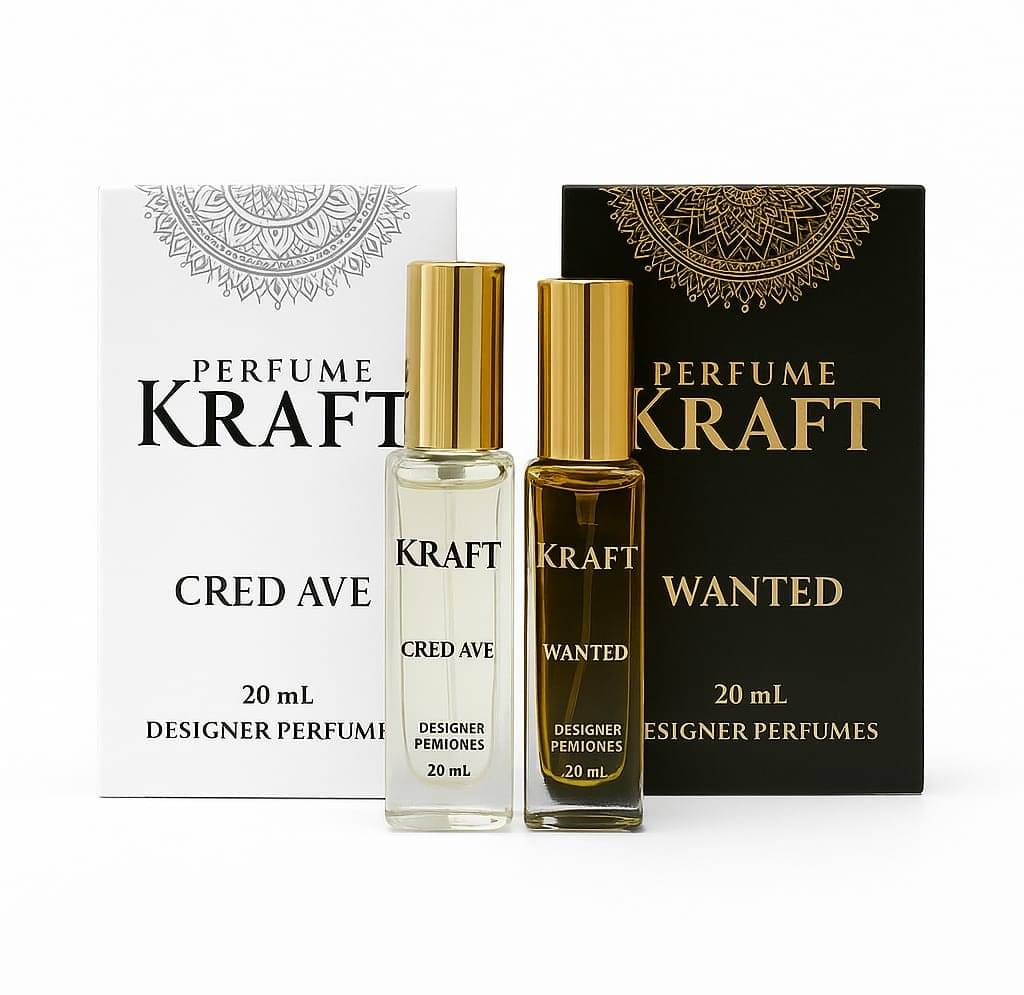 Perfume Kraft Cred Ave and Wanted Inspired Version Perfumes of 20 ml each     			Perfume Kraft Cred Ave and Wanted Inspired Version Perfumes of 20 ml each