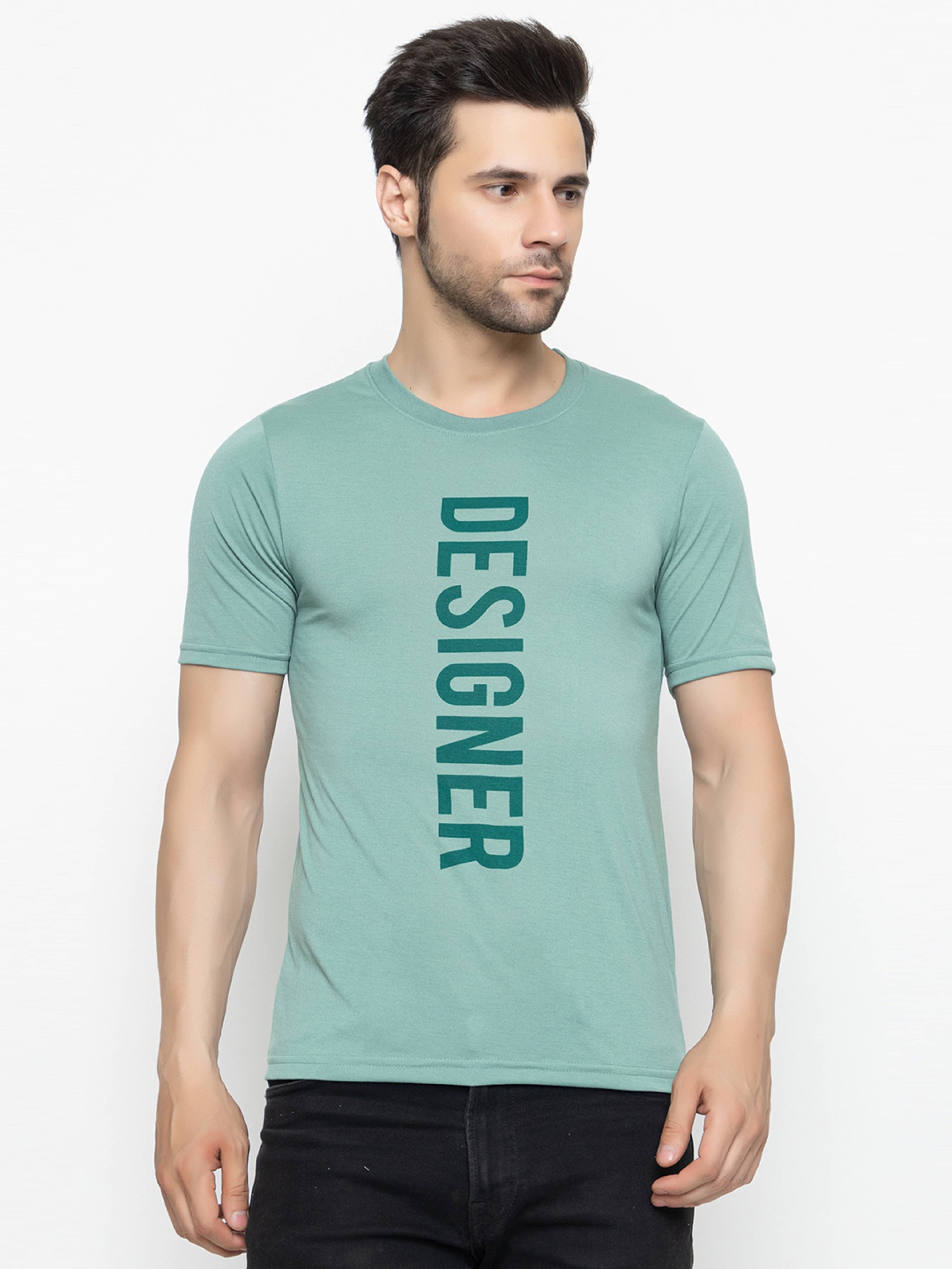     			Hold Men Cotton Blend Regular Fit Printed T-Shirt ( Sea Green )
