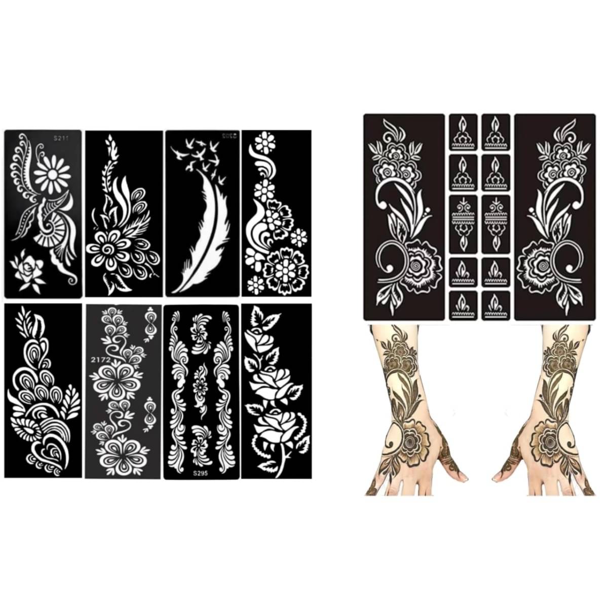 JMC Unique Mehndi Stencil for Bridal Henna Tattoo Body Tattoo JMC Unique Mehndi Stencil for Bridal Henna Tattoo Body Tattoo