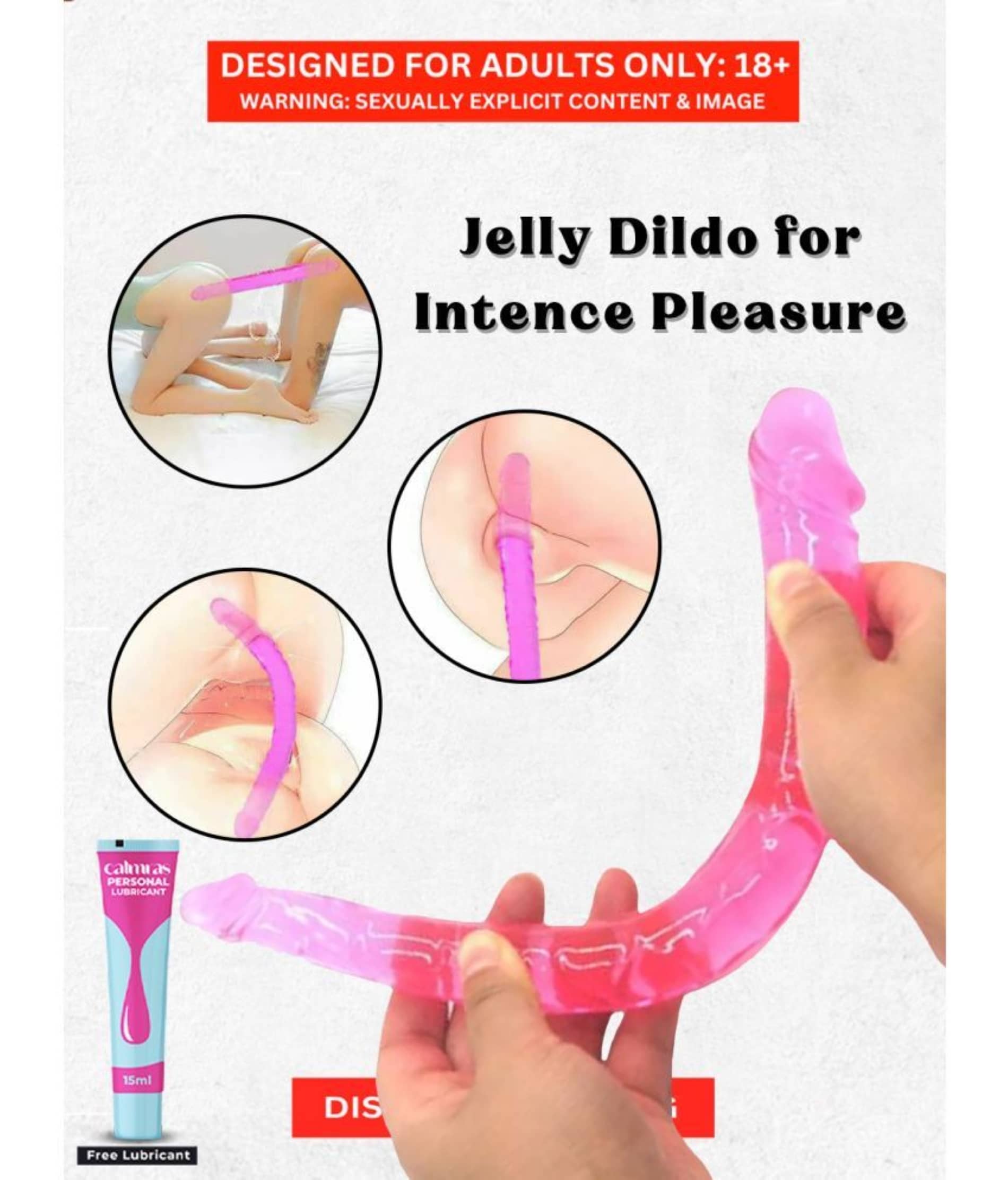 Jelly Double dong Double-Ended Penetration Dildo Strap On Dual Realistic Sex Toys For Lesbean BY-CRAZYNYT