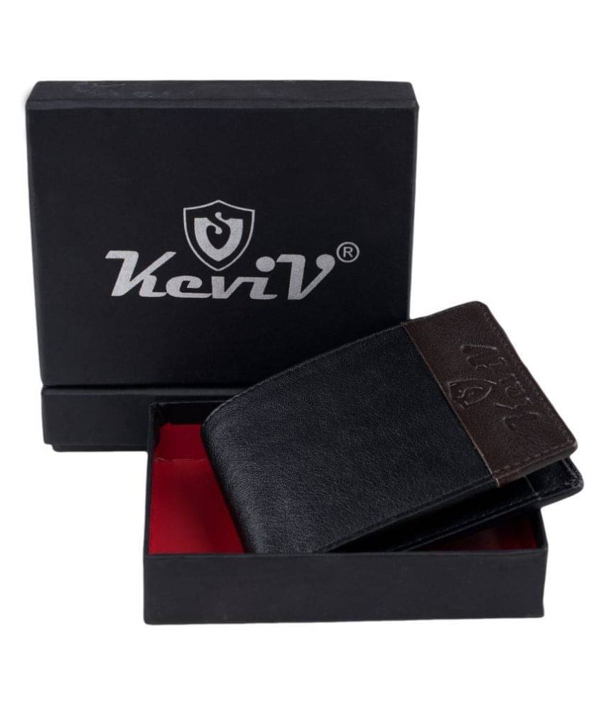     			Keviv Leather Solid Men's Two Fold Wallet With 5 Slots For Card ( Black , Pack of 1 )