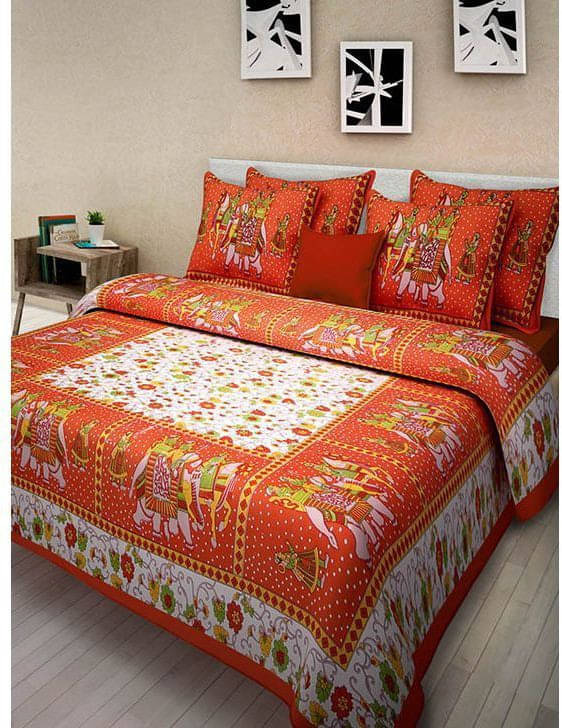 Navkaar Creation Cotton 1 Double Bedsheet with 2 Pillow Covers ( Pink ) Navkaar Creation Cotton 1 Double Bedsheet with 2 Pillow Covers ( Pink )