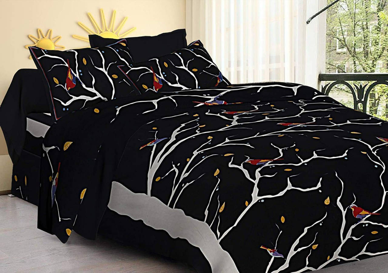 Navkaar Creation Cotton 1 Double Bedsheet with 2 Pillow Covers ( Multicolor ) Navkaar Creation Cotton 1 Double Bedsheet with 2 Pillow Covers ( Multicolor )