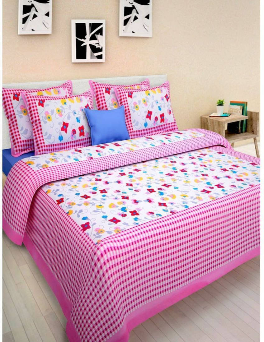 Navkaar Creation Cotton 1 Double Bedsheet with 2 Pillow Covers ( Beige ) Navkaar Creation Cotton 1 Double Bedsheet with 2 Pillow Covers ( Beige )