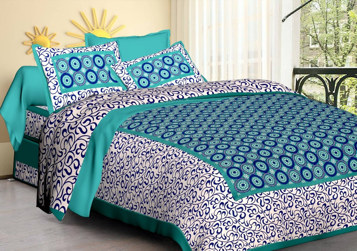     			Navkaar Creation Cotton 1 Double Bedsheet with 2 Pillow Covers ( Multicolor )