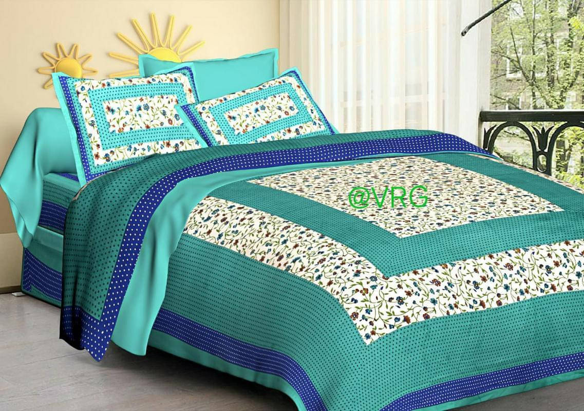 Navkaar Creation Cotton 1 Double Bedsheet with 2 Pillow Covers ( Blue ) Navkaar Creation Cotton 1 Double Bedsheet with 2 Pillow Covers ( Blue )