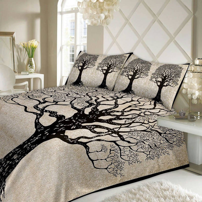 Navkaar Creation Cotton 1 Double Bedsheet with 2 Pillow Covers ( Black ) Navkaar Creation Cotton 1 Double Bedsheet with 2 Pillow Covers ( Black )