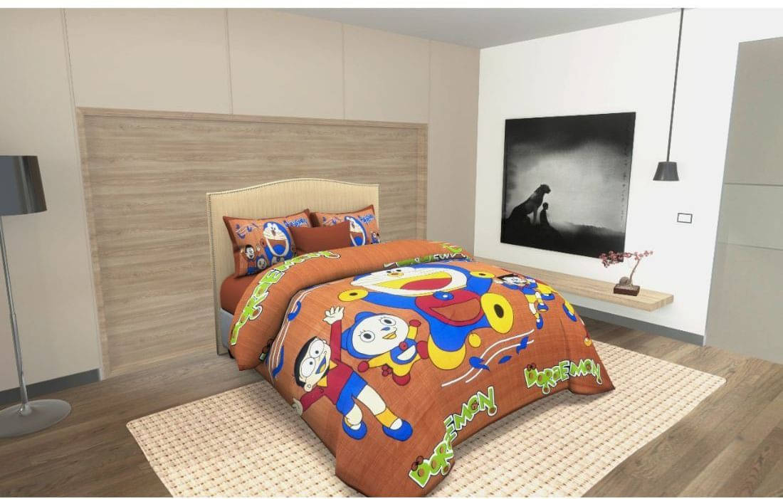     			Navkaar Creation Cotton 1 Double Bedsheet with 2 Pillow Covers ( Beige )