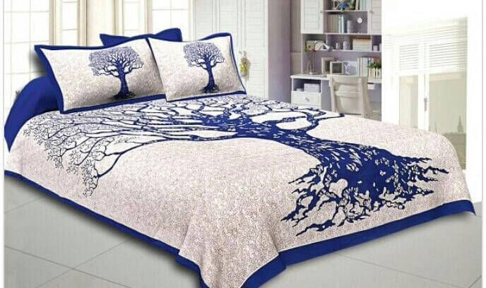 Navkaar Creation Cotton 1 Double Bedsheet with 2 Pillow Covers ( Blue ) Navkaar Creation Cotton 1 Double Bedsheet with 2 Pillow Covers ( Blue )