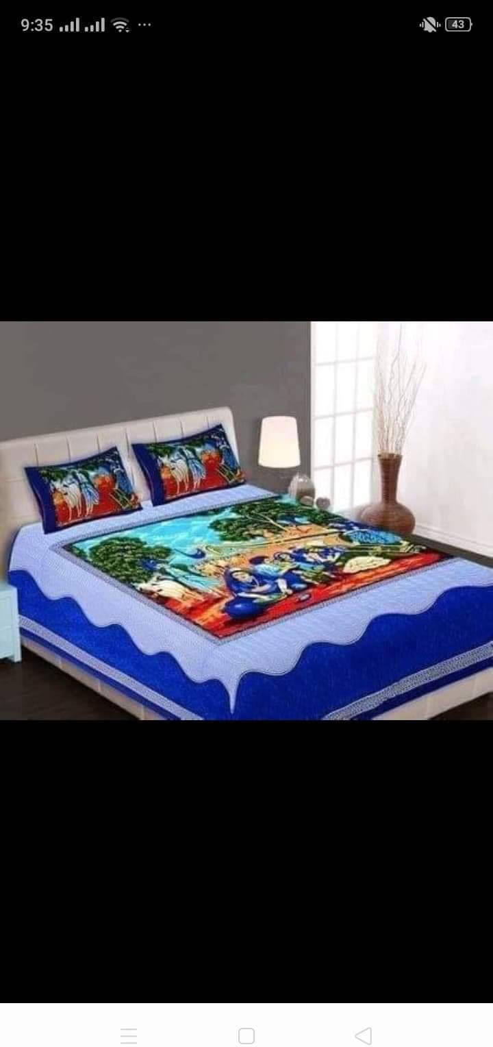 Navkaar Creation Cotton 1 Double Bedsheet with 2 Pillow Covers ( Blue ) Navkaar Creation Cotton 1 Double Bedsheet with 2 Pillow Covers ( Blue )