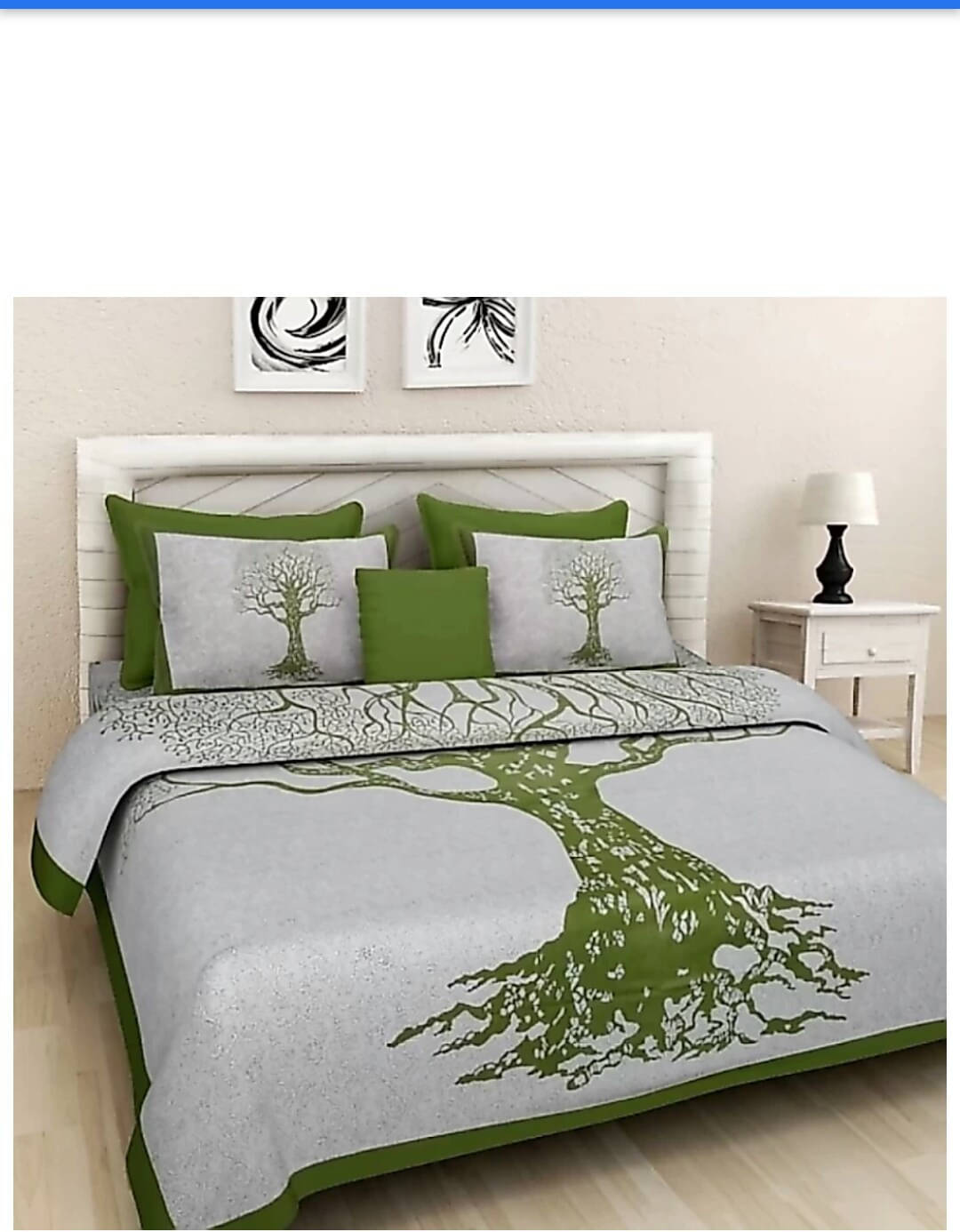     			Navkaar Creation Cotton 1 Double Bedsheet with 2 Pillow Covers ( White )