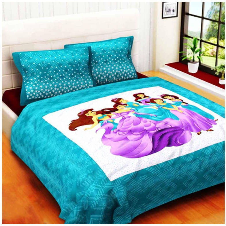     			Navkaar Creation Cotton 1 Double Bedsheet with 2 Pillow Covers ( Green )