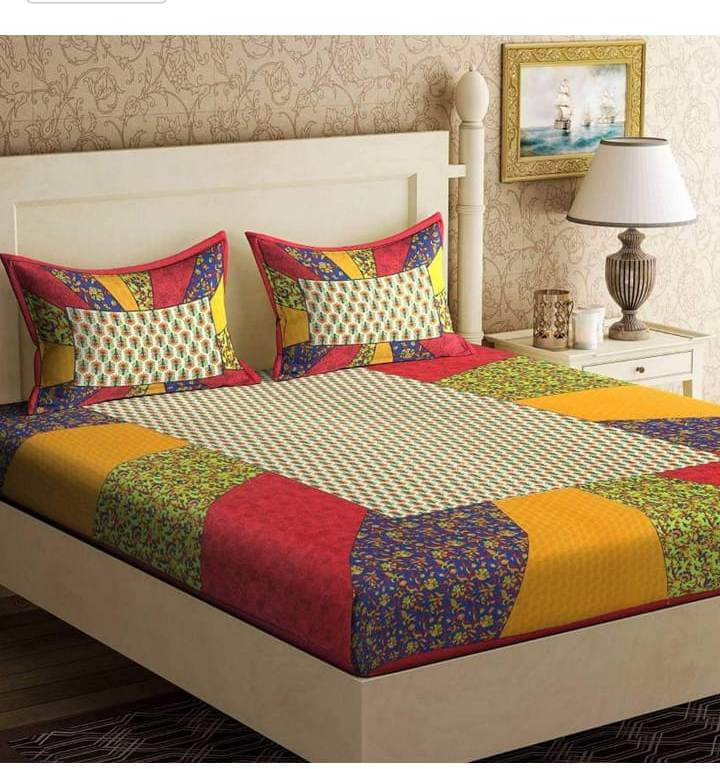 Navkaar Creation Cotton 1 Double Bedsheet with 2 Pillow Covers ( Red ) Navkaar Creation Cotton 1 Double Bedsheet with 2 Pillow Covers ( Red )