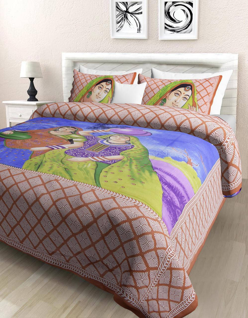 Navkaar Creation Cotton 1 Double Bedsheet with 2 Pillow Covers ( Brown ) Navkaar Creation Cotton 1 Double Bedsheet with 2 Pillow Covers ( Brown )