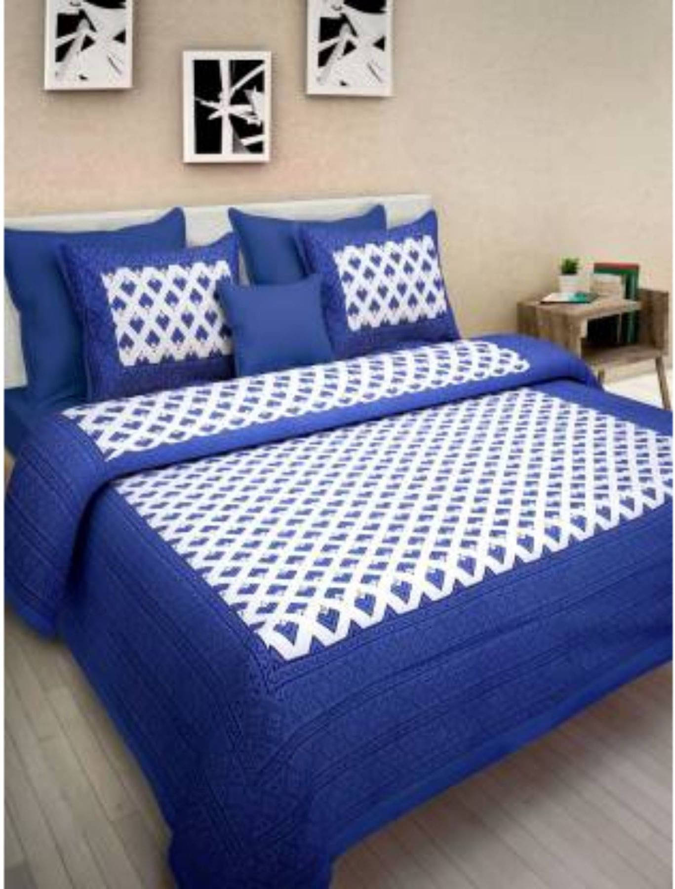     			Navkaar Creation Cotton 1 Double Bedsheet with 2 Pillow Covers ( Multicolor )