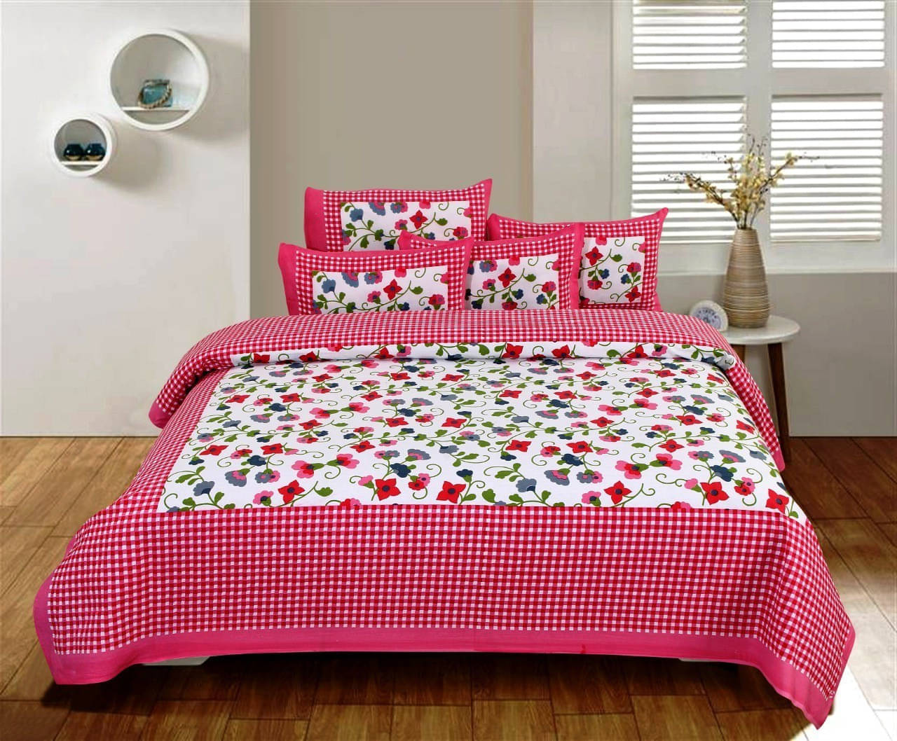 Navkaar Creation Cotton 1 Double Bedsheet with 2 Pillow Covers ( Multicolor ) Navkaar Creation Cotton 1 Double Bedsheet with 2 Pillow Covers ( Multicolor )