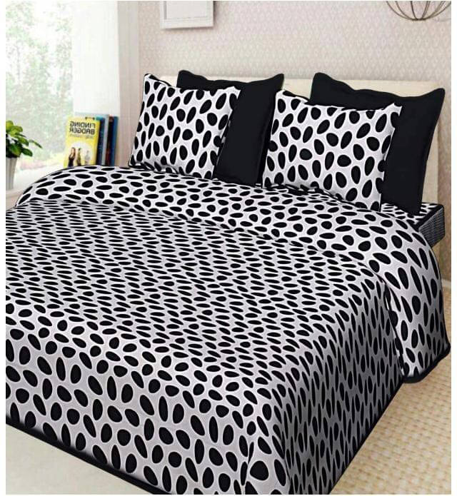 Navkaar Creation Cotton 1 Double Bedsheet with 2 Pillow Covers ( Black ) Navkaar Creation Cotton 1 Double Bedsheet with 2 Pillow Covers ( Black )