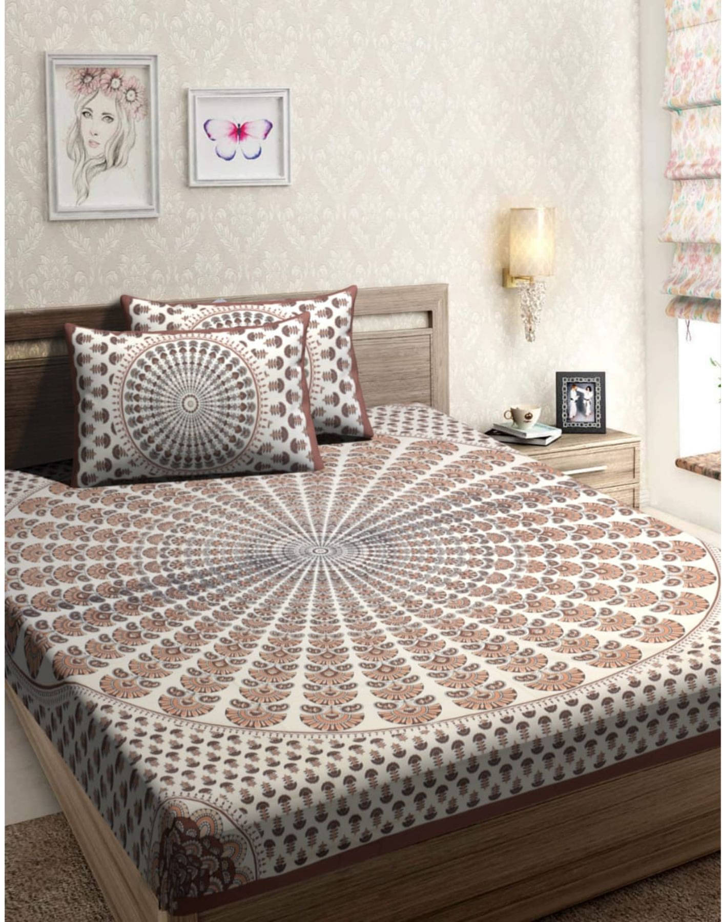 Navkaar Creation Cotton 1 Double Bedsheet with 2 Pillow Covers ( Multicolor ) Navkaar Creation Cotton 1 Double Bedsheet with 2 Pillow Covers ( Multicolor )