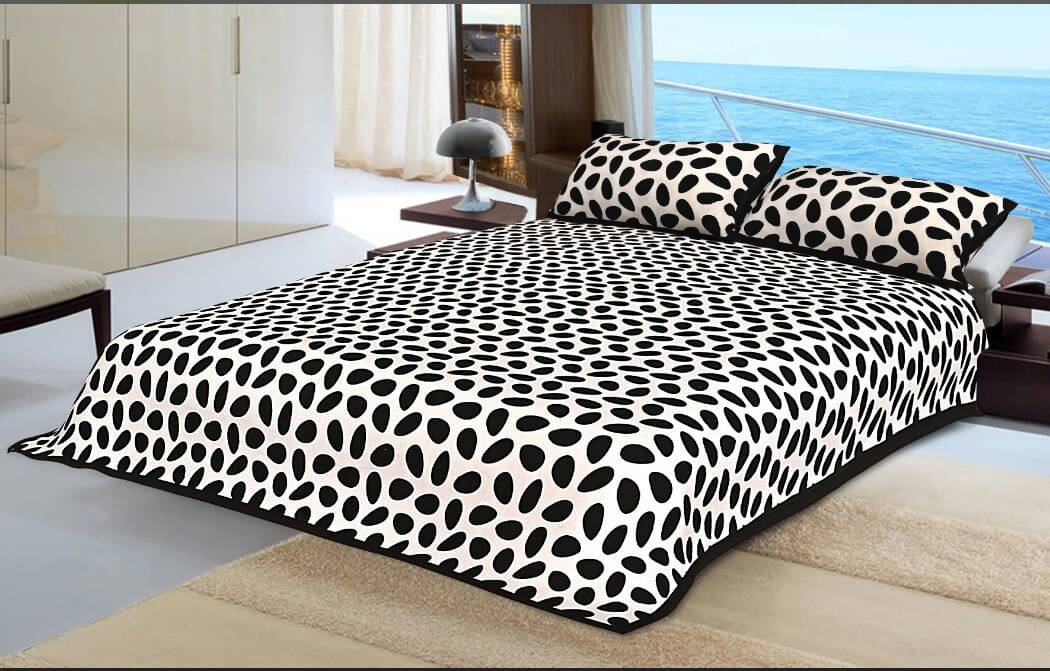 Navkaar Creation Cotton 1 Double Bedsheet with 2 Pillow Covers ( Black ) Navkaar Creation Cotton 1 Double Bedsheet with 2 Pillow Covers ( Black )