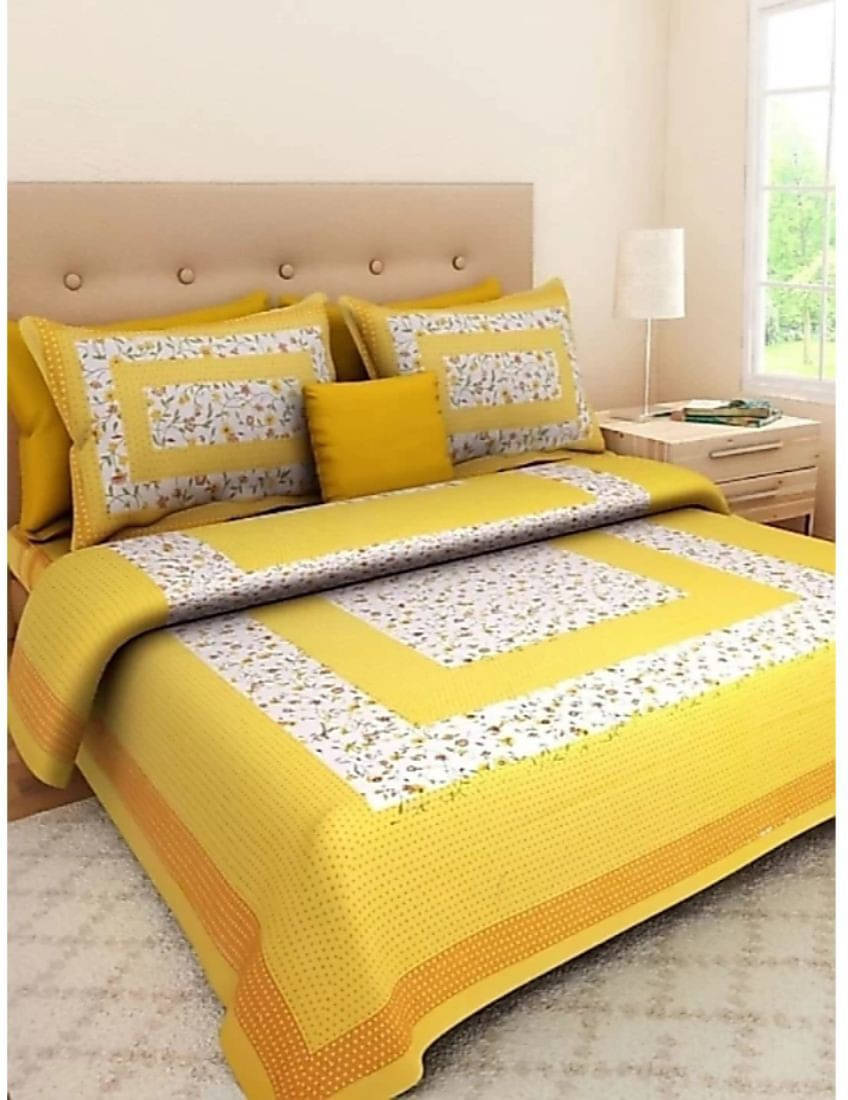     			Navkaar Creation Cotton 1 Double Bedsheet with 2 Pillow Covers ( Multicolor )