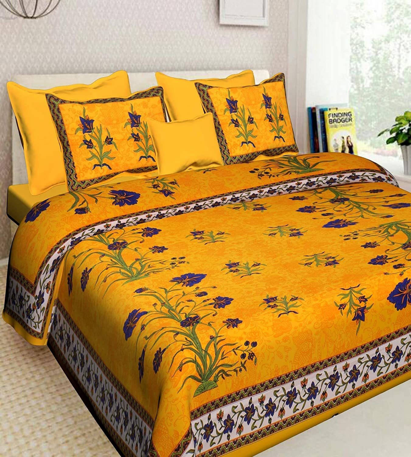 Navkaar Creation Cotton 1 Double Bedsheet with 2 Pillow Covers ( Blue ) Navkaar Creation Cotton 1 Double Bedsheet with 2 Pillow Covers ( Blue )