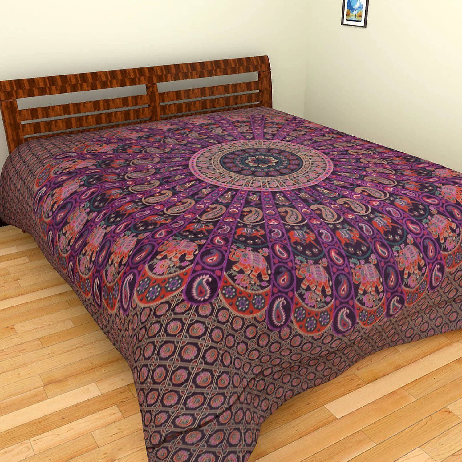 Navkaar Creation Cotton 1 Double Bedsheet with 2 Pillow Covers ( Purple ) Navkaar Creation Cotton 1 Double Bedsheet with 2 Pillow Covers ( Purple )