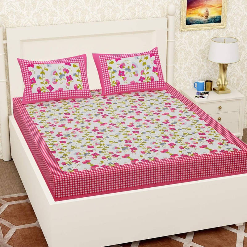 Navkaar Creation Cotton 1 Double Bedsheet with 2 Pillow Covers ( Purple ) Navkaar Creation Cotton 1 Double Bedsheet with 2 Pillow Covers ( Purple )