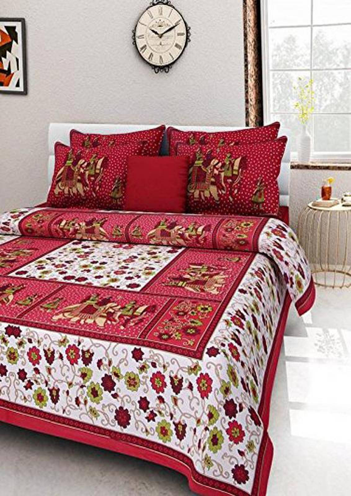 Navkaar Creation Cotton 1 Double Bedsheet with 2 Pillow Covers ( Red ) Navkaar Creation Cotton 1 Double Bedsheet with 2 Pillow Covers ( Red )