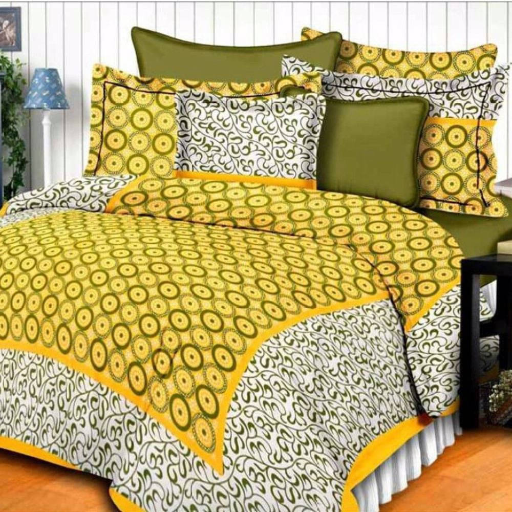Navkaar Creation Cotton 1 Double Bedsheet with 2 Pillow Covers ( Yellow ) Navkaar Creation Cotton 1 Double Bedsheet with 2 Pillow Covers ( Yellow )