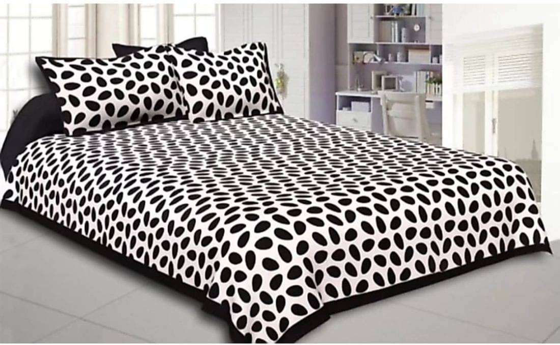 Navkaar Creation Cotton 1 Double Bedsheet with 2 Pillow Covers ( Black ) Navkaar Creation Cotton 1 Double Bedsheet with 2 Pillow Covers ( Black )