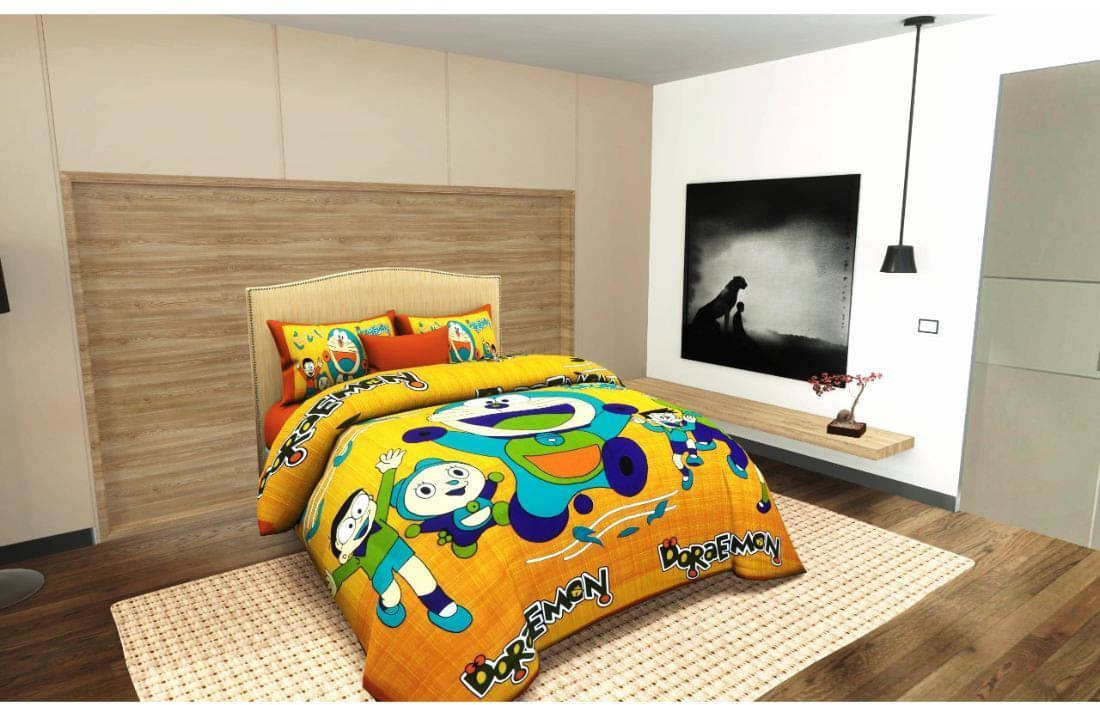     			Navkaar Creation Cotton 1 Double Bedsheet with 2 Pillow Covers ( Beige )