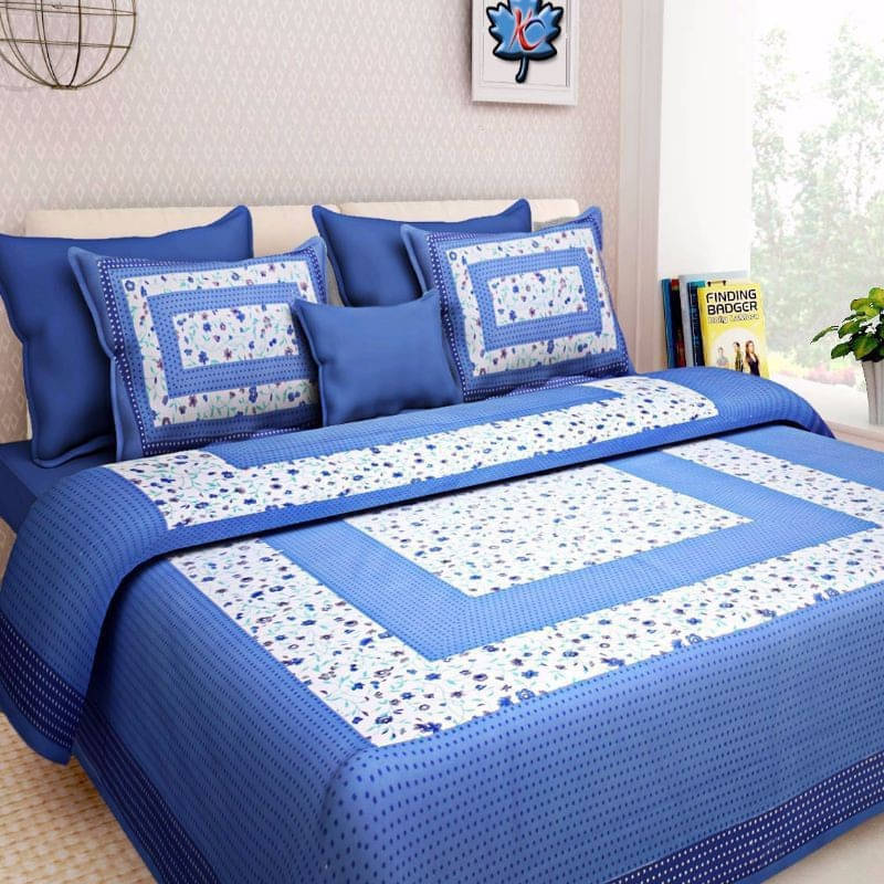     			Navkaar Creation Cotton 1 Double Bedsheet with 2 Pillow Covers ( Red )