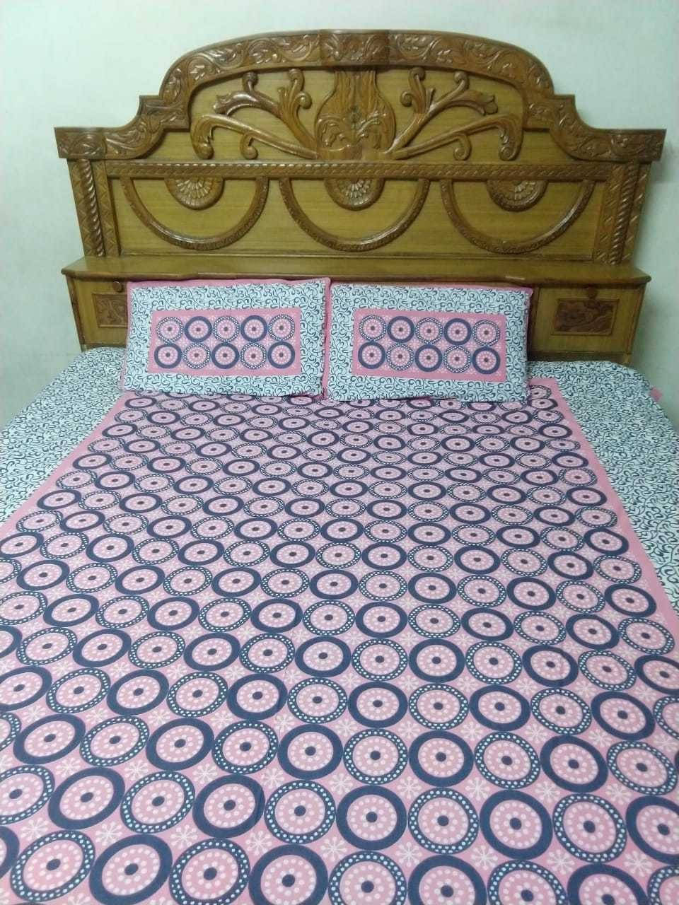 Navkaar Creation Cotton 1 Double Bedsheet with 2 Pillow Covers ( Pink ) Navkaar Creation Cotton 1 Double Bedsheet with 2 Pillow Covers ( Pink )