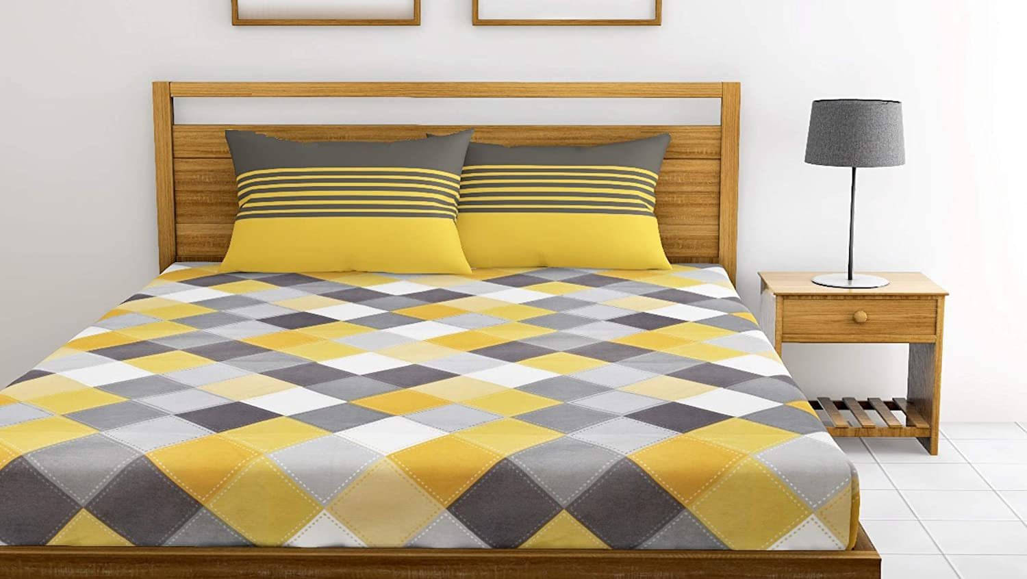Navkaar Creation Cotton 1 Double Bedsheet with 2 Pillow Covers ( Yellow ) Navkaar Creation Cotton 1 Double Bedsheet with 2 Pillow Covers ( Yellow )