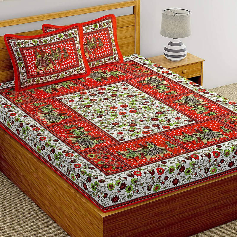 Navkaar Creation Cotton 1 Double Bedsheet with 2 Pillow Covers ( Multicolor ) Navkaar Creation Cotton 1 Double Bedsheet with 2 Pillow Covers ( Multicolor )