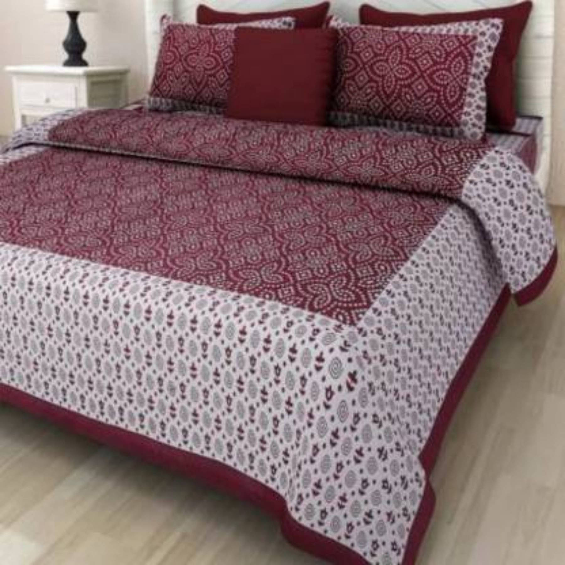 Navkaar Creation Cotton 1 Double Bedsheet with 2 Pillow Covers ( Multicolor ) Navkaar Creation Cotton 1 Double Bedsheet with 2 Pillow Covers ( Multicolor )