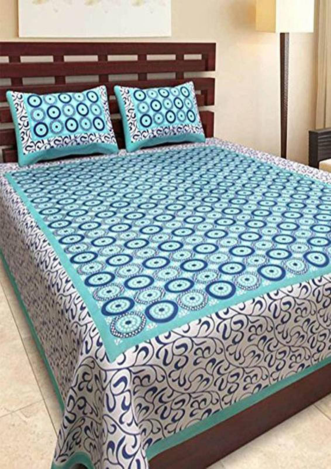 Navkaar Creation Cotton 1 Double Bedsheet with 2 Pillow Covers ( Blue ) Navkaar Creation Cotton 1 Double Bedsheet with 2 Pillow Covers ( Blue )
