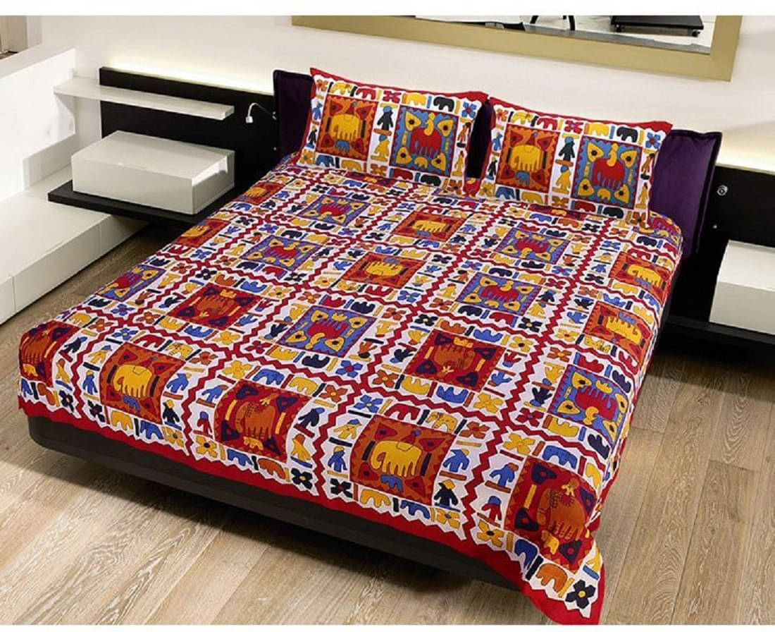 Navkaar Creation Cotton 1 Double Bedsheet with 2 Pillow Covers ( Red ) Navkaar Creation Cotton 1 Double Bedsheet with 2 Pillow Covers ( Red )