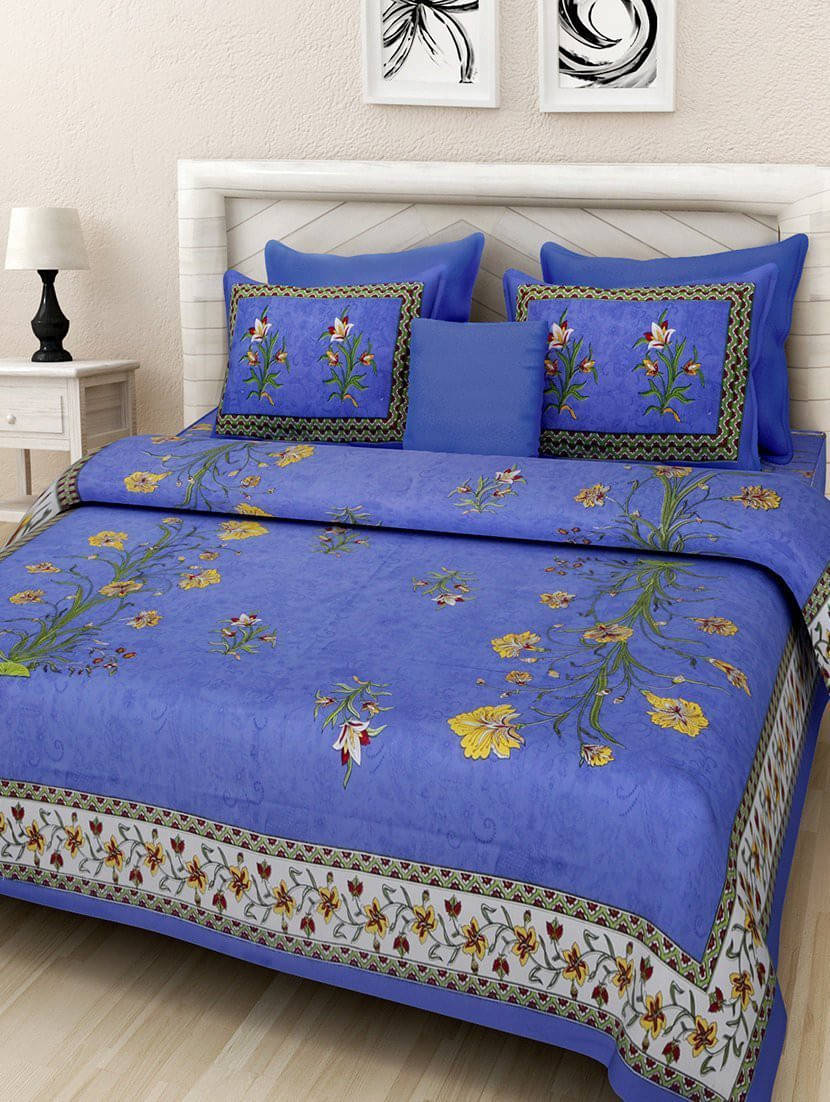     			Navkaar Creation Cotton 1 Double Bedsheet with 2 Pillow Covers ( Red )