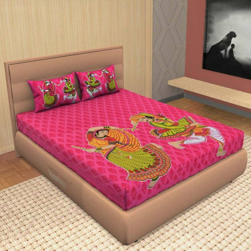 Navkaar Creation Cotton 1 Double Bedsheet with 2 Pillow Covers ( Pink )     			Navkaar Creation Cotton 1 Double Bedsheet with 2 Pillow Covers ( Pink )