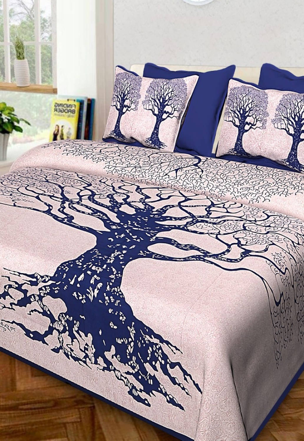     			Navkaar Creation Cotton 1 Double Bedsheet with 2 Pillow Covers ( Multicolor )