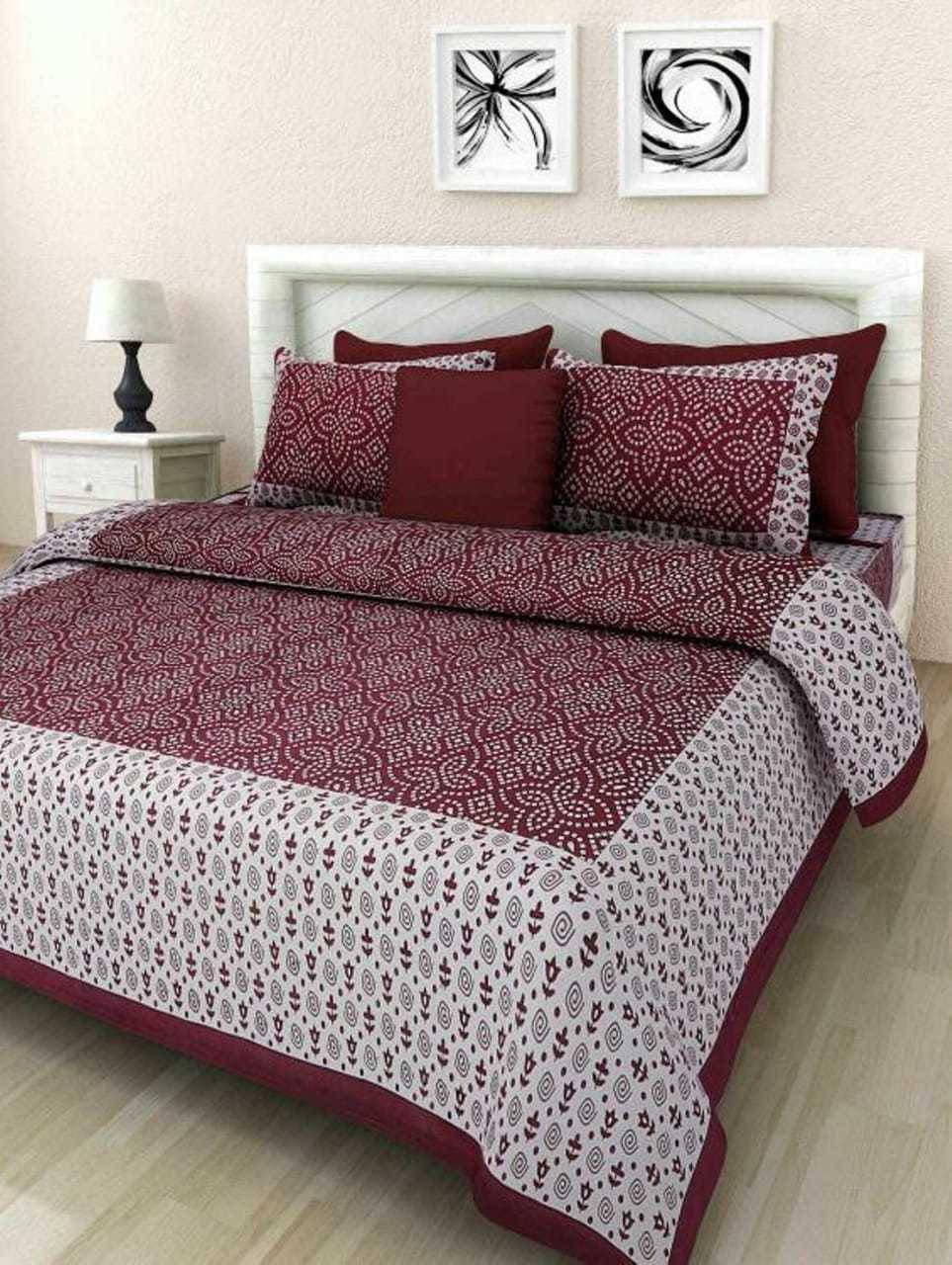     			Navkaar Creation Cotton 1 Double Bedsheet with 2 Pillow Covers ( Multicolor )