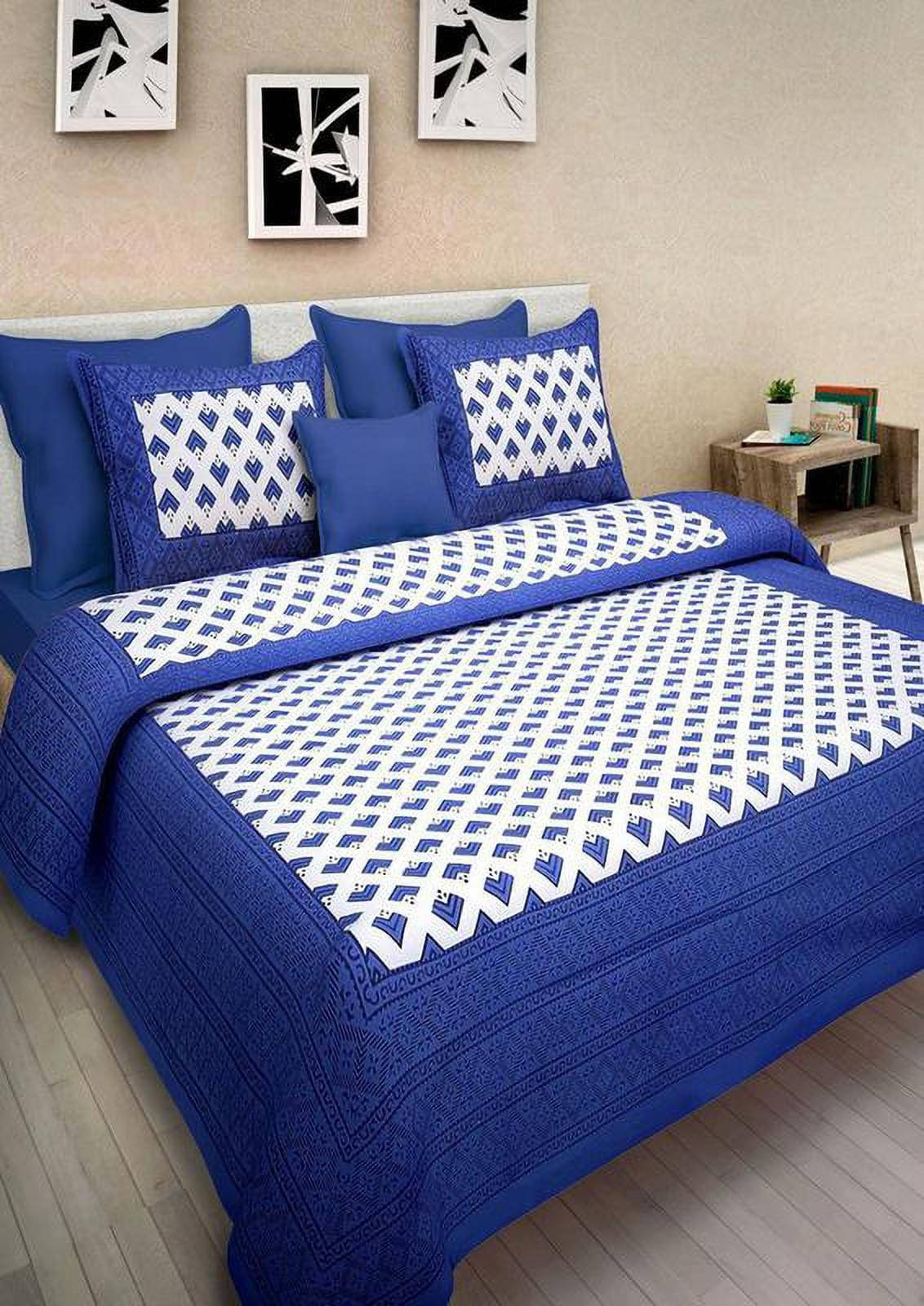 Navkaar Creation Cotton 1 Double Bedsheet with 2 Pillow Covers ( Blue ) Navkaar Creation Cotton 1 Double Bedsheet with 2 Pillow Covers ( Blue )
