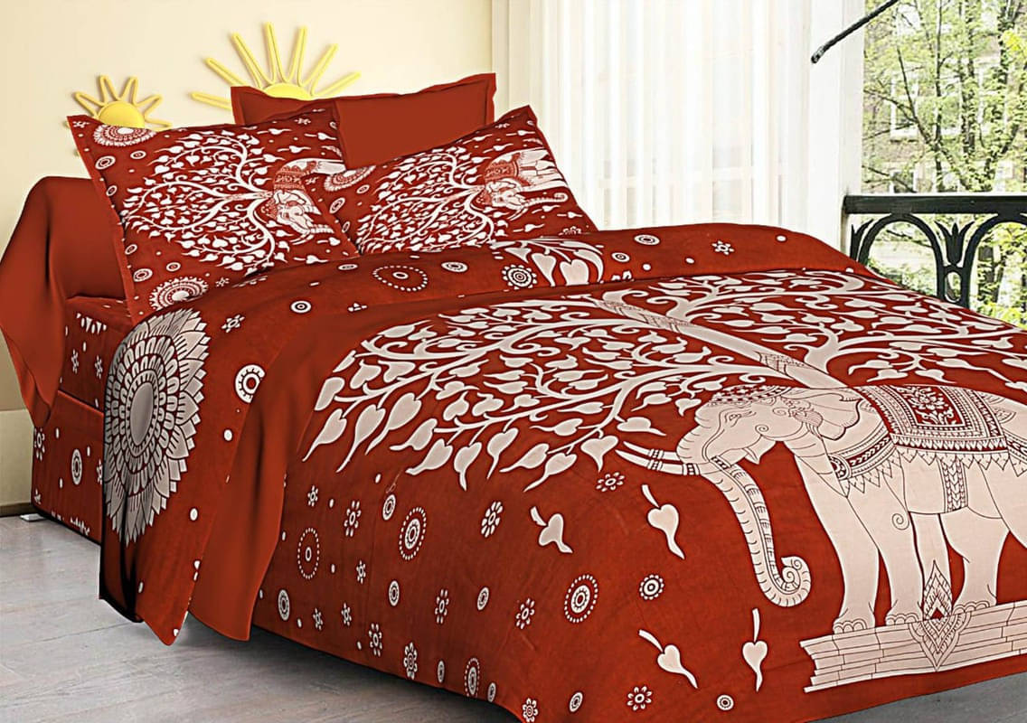 Navkaar Creation Cotton 1 Double Bedsheet with 2 Pillow Covers ( Brown ) Navkaar Creation Cotton 1 Double Bedsheet with 2 Pillow Covers ( Brown )
