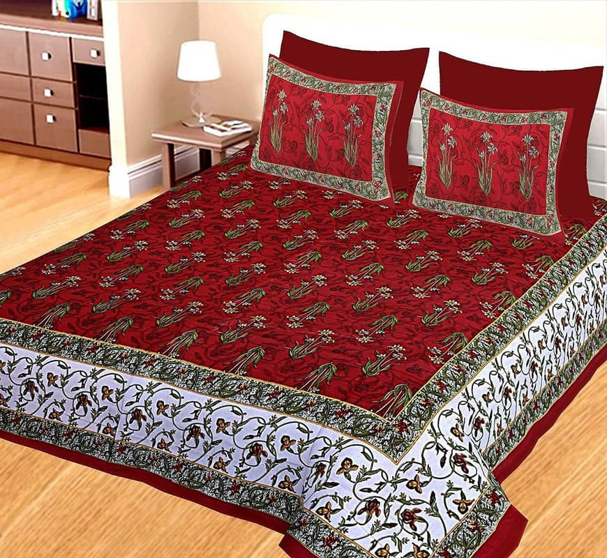     			Navkaar Creation Cotton 1 Double Bedsheet with 2 Pillow Covers ( Multicolor )