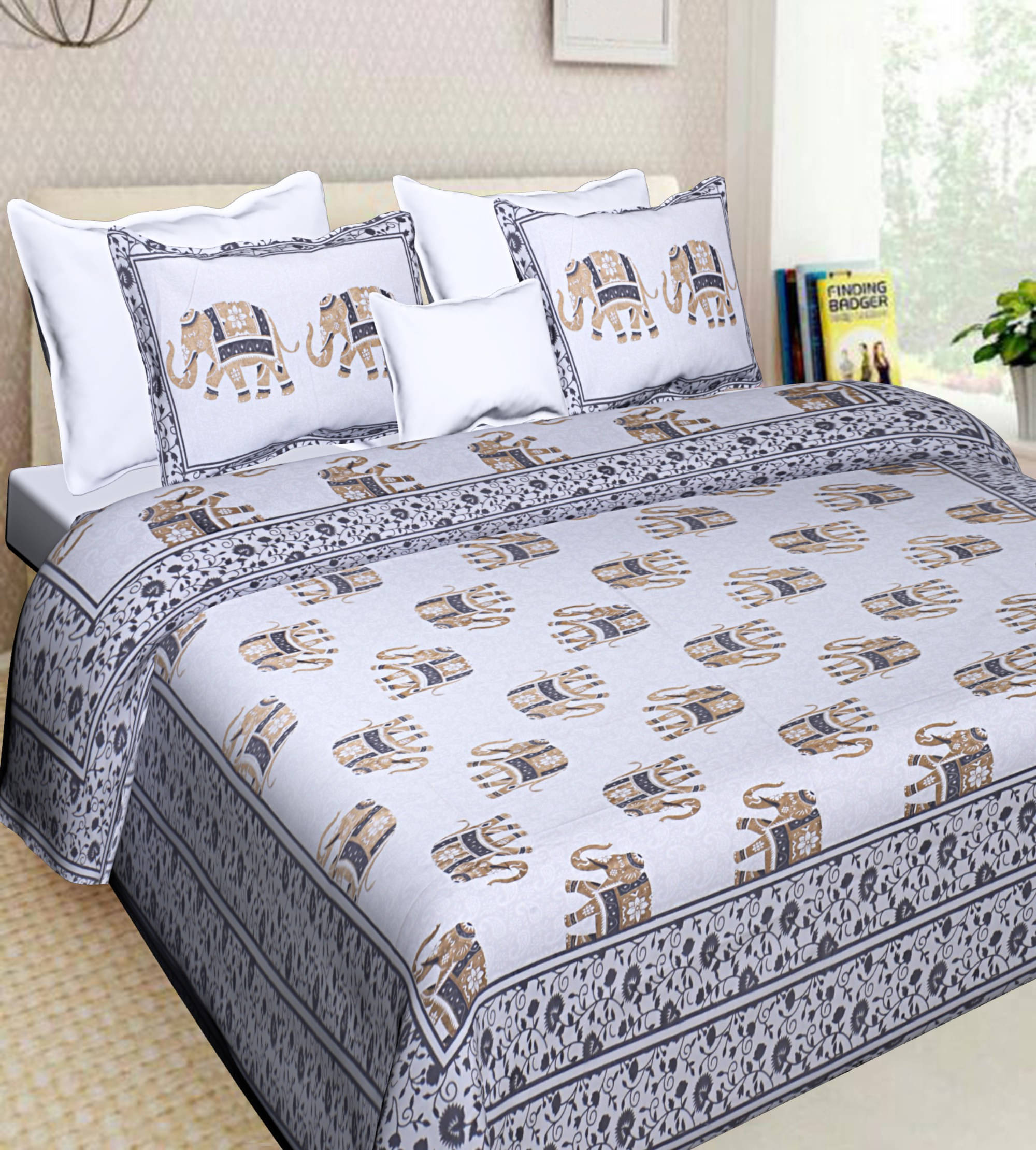 Navkaar Creation Cotton 1 Double Bedsheet with 2 Pillow Covers ( Multicolor ) Navkaar Creation Cotton 1 Double Bedsheet with 2 Pillow Covers ( Multicolor )