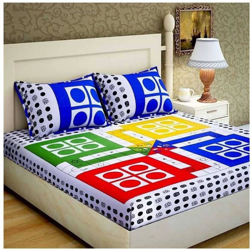 Navkaar Creation Cotton 1 Double Bedsheet with 2 Pillow Covers ( White ) Navkaar Creation Cotton 1 Double Bedsheet with 2 Pillow Covers ( White )