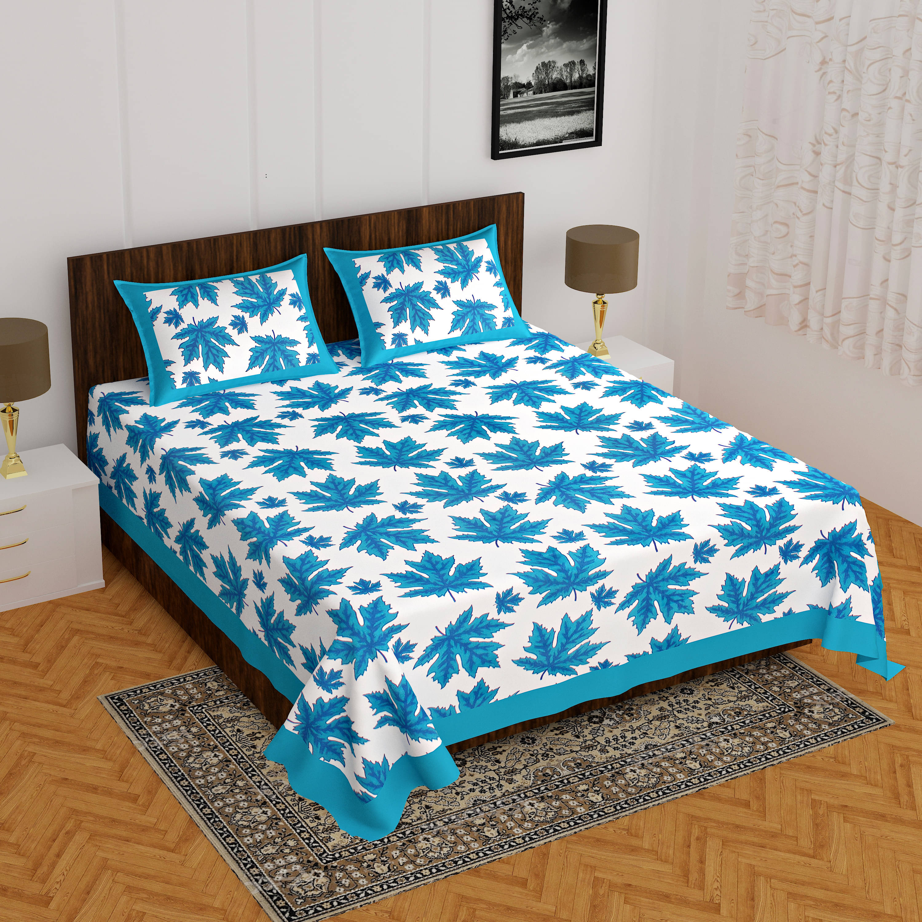 Navkaar Creation Cotton 1 Double Bedsheet with 2 Pillow Covers ( Multicolor ) Navkaar Creation Cotton 1 Double Bedsheet with 2 Pillow Covers ( Multicolor )