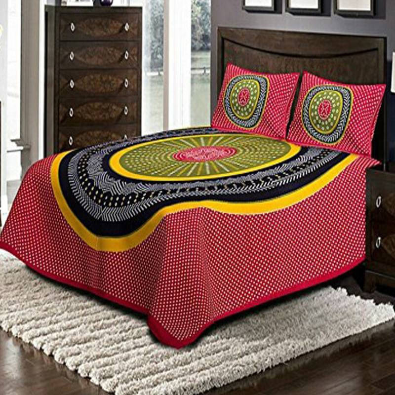 Navkaar Creation Cotton 1 Double Bedsheet with 2 Pillow Covers ( Red ) Navkaar Creation Cotton 1 Double Bedsheet with 2 Pillow Covers ( Red )