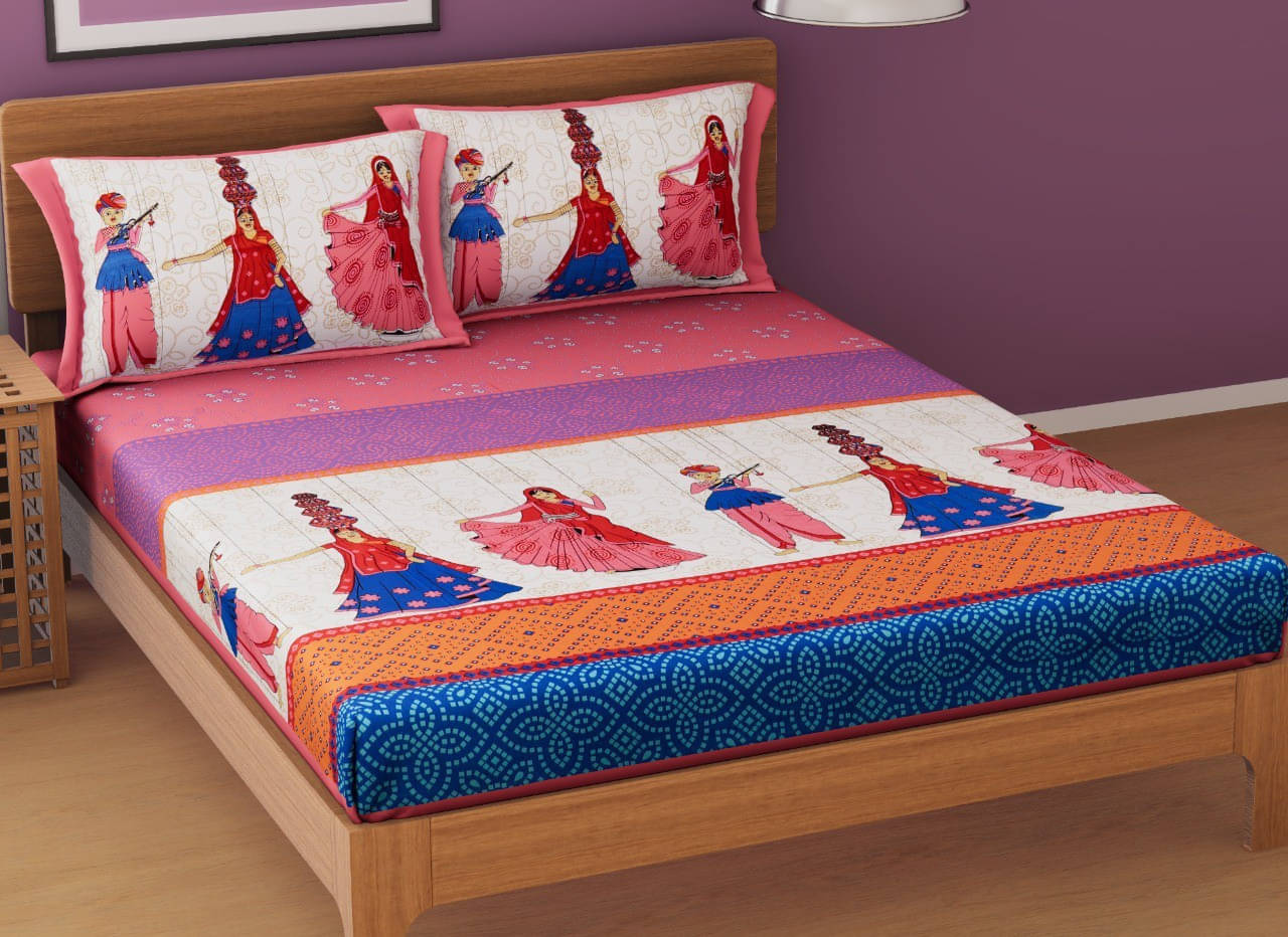 Navkaar Creation Cotton 1 Double Bedsheet with 2 Pillow Covers ( Purple ) Navkaar Creation Cotton 1 Double Bedsheet with 2 Pillow Covers ( Purple )
